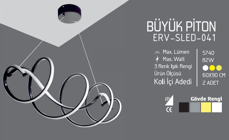 Büyük Piton Ledli avize